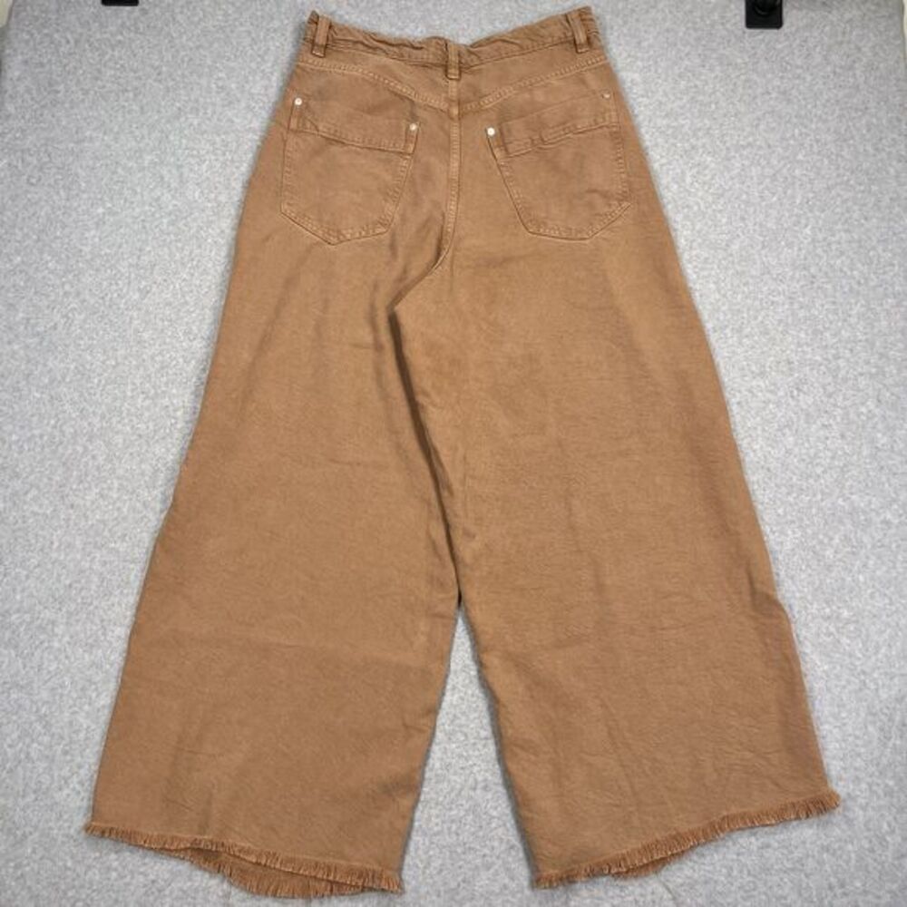 We the Free Old West Slouchy Wide Leg Pant Womens 31 (31 x 28) Tan Raw Hem Boho - Picture 13 of 13